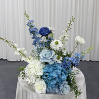 Arche de fleurs artificielles personnalisable, série Océan Bleu, pour arrangements floraux de mariage, hortensias bleu profond onirique pour mariage