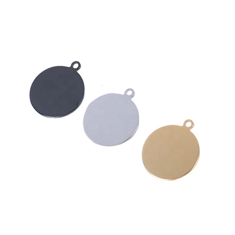 В наличии, ярлык для собак из нержавеющей стали разных цветов, Круглый с вашим пользовательским логотипом