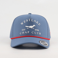 Casquette Sport Imperméable à 5 Panneaux en Polyester avec Trous Découpés au Laser, Gorras de Golf Perforées, Logo Patch en Caoutchouc Personnalisé, Casquette de Baseball Noire