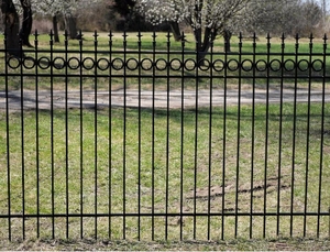 Panneaux <span class=keywords><strong>de</strong></span> clôture <span class=keywords><strong>de</strong></span> jardin en fer forgé, tubes métalliques soudés galvanisés et thermolaqués noirs, d'occasion, économiques et écologiques - Product Image 3