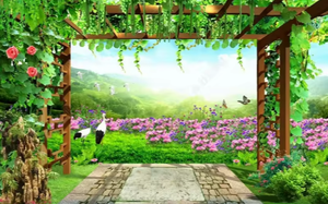 Personalizado viñedo flor paisaje natural 3D papel tapiz <span class=keywords><strong>TV</strong></span> Fondo decoración <span class=keywords><strong>de</strong></span> pared - Product Image 5