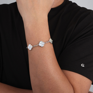 Pulsera de Trébol de Cuatro Hojas al por Mayor, Pulsera de Cadena Bañada en Rodio, Joyería de Concha Impermeable, Regalos, Pulsera de Trébol - Product Image 3