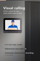 Sistema de videoportero Pantalla LCD a color de 4,3 pulgadas Seguridad Apartamento Cámara de video inalámbrica visible al aire libre Timbre de puerta inteligente