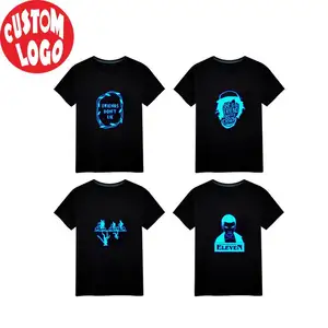 100% Katoenen Oversized Tees Heren Glow In The Dark Custom Effen Kleur Zomer T-Shirt Mannen Fluorescerend