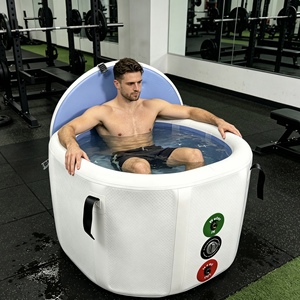 Moderna bañera inflable redonda blanca para inmersión en frío, para recuperación de atletas en interiores y exteriores, bañera de hielo. - Product Image 1
