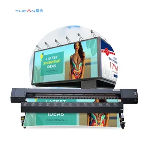 TC 3.2m mesin printer dan pemotong nonair ramah lingkungan XP600 i3200 kepala pirint format besar printer banner flex plotter