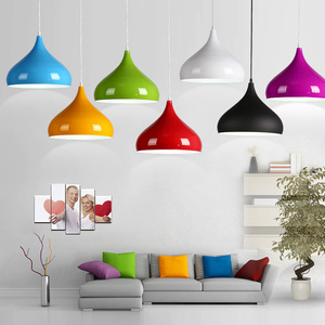 Modern Minimalist Colorful Pendant <b>Lights</b> Single Head Aluminum LED Chandelier For <b>Dining</b> Room And Living Room Lighting - Product Image 1