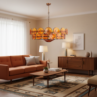 Lustre design en verre brun de Murano français, lampe suspendue vintage de luxe pour salon, chambre à coucher, salle à manger