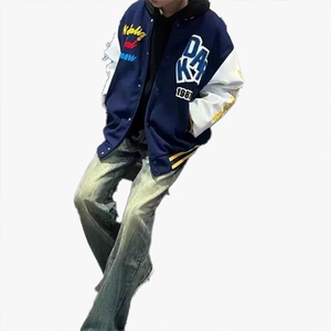 Chaqueta de Béisbol Larga con Bordado Vintage, Estilo Invernal para Hombre y Mujer, Diseño Holgado y Moderno, Chaqueta para Parejas - Product Image 2