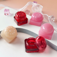 Wadah krim bentuk merah muda imut stoples Perona bibir 5g plastik kosmetik desain baru dengan tutup mangga dan tutup labu