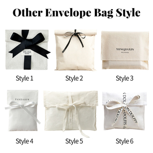 Pochette de luxe en <span class=keywords><strong>tissu</strong></span> de <span class=keywords><strong>coton</strong></span> doux avec nœud en ruban, petite pochette à bijoux, pochette textile personnalisée avec logo, prix d'usine - Product Image 4