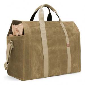 Free Sample Firewood Accessory <b>Holder</b> with <b>Wood</b> Log Carrier Tote Bag Made of Material for Indoor <b>Fireplaces</b> - Product Image 4