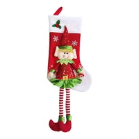 Chaussettes de Noël de qualité supérieure pour garçons et filles, en forme d'elfe, rayées, 3D, avec longues jambes, pour décorations suspendues et cadeaux
