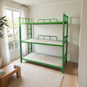 Lit superposé moderne en fer <span class=keywords><strong>à</strong></span> trois niveaux - Gain <span class=keywords><strong>de</strong></span> place et durable pour chambre d'enfant, hôtel, école, dortoir, hôpital, appartement - Product Image 4