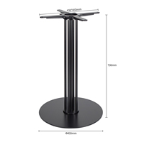 Base de table en métal noir de qualité commerciale, base de table ronde pour restaurant avec colonne côtelée