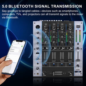 Controlador de DJ Profesional Clavax <span class=keywords><strong>MC4000</strong></span>, Metálico y Compacto, de 4 Canales, para Clubes, Discotecas, Audio en Casa, Mezclador de Potencia, Consola, Altavoces - Product Image 4