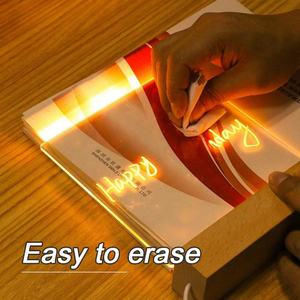 Ofertas Especiales: Pizarra de Escritura Borrable Creativa con Luces LED RGB, Tablero Acrílico Luminoso para Notas y Mensajes - Product Image 6