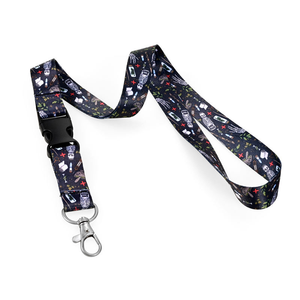 Cordons personnalisés à nervures plates en polyester avec mousqueton robuste pour porte-badge d'identification du personnel - Product Image 2