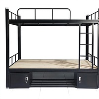 Lit superposé en acier robuste au design moderne, montage facile, gain de place, idéal pour dortoir, appartement, école, chambre à coucher, en métal