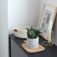 Offre Spéciale Design moderne intérieur/extérieur plante et Pot de fleur motif géométrique Pot en béton pour jardin forme ronde Offre Spéciale