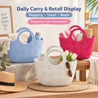 Sac à main EVA 32,5x11,5x21cm, fourre-tout de rangement étanche, coloré, avec breloques DIY, pour femme, décontracté, plage, voyage, usage quotidien, vente en gros