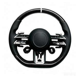Volant intelligent multifonction en cuir et fibre de carbone personnalisé Benz <span class=keywords><strong>AMG</strong></span> Classe C/E/S W206 W214 W213 W223 2021-2024 - Product Image 1