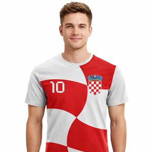 Maillot de football personnalisé <span class=keywords><strong>Croatie</strong></span> Hrvatski Nogometni Savez Element Coupe du Monde 2026 – T-shirt de soutien à la culture croate Kockasti avec drapeau à carreaux et manches courtes - Product Image 4