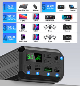 Batería Portátil de 99.9Wh con USB-C PD100W, Banco de Energía de 12V 24V para CPAP ResMed S9/AirMini/AirSense 10/<span class=keywords><strong>Philips</strong></span> <span class=keywords><strong>DreamStation</strong></span> - Product Image 4