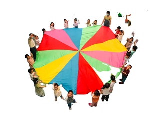 <span class=keywords><strong>Parachute</strong></span> arc-en-ciel en nylon multicolore pour <span class=keywords><strong>jeu</strong></span> de plein air, <span class=keywords><strong>parachute</strong></span> pour le travail d'équipe, diamètre 2m/3m/4m - Product Image 2