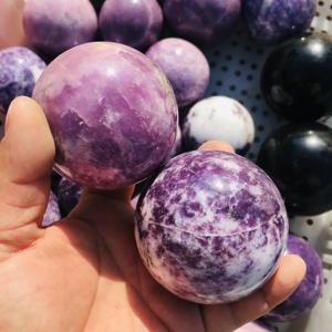 Sfera di cristallo all'ingrosso guarigione pietre viola <span class=keywords><strong>Lepidolite</strong></span> lilla di alta qualità per la decorazione domestica - Product Image 6