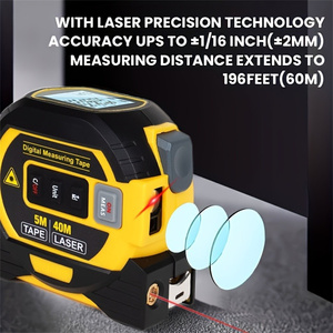 Télémètre laser 3-en-1, télémètre laser numérique 40/60 m avec écran LED, outil de mesure électronique pour les travailleurs - Product Image 6