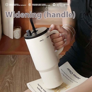 DD3579 710ml Double tasse de voyage en acier inoxydable isolée sous vide gobelet à <span class=keywords><strong>thé</strong></span> et café avec poignée et paille pour le camping - Product Image 3