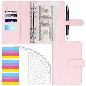 6 Budget Binder Money Organizer for Cash,Money Saving Binder with Zipper  Pockets