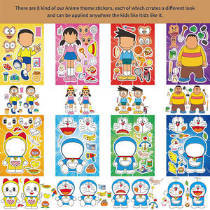Nouveaux autocollants éducatifs de dessin animé mignons <span class=keywords><strong>Dora</strong></span> Nobita à faire soi-même, jouets de décoration pour la chambre, autocollants pour tasses, puzzles pour enfants - Product Image 3