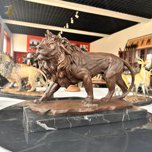 Iş hediye <span class=keywords><strong>Metal</strong></span> hayvan figürleri pirinç aslan figürleri küçük bronz aslan heykelleri masa dekorasyon için - Product Image 1