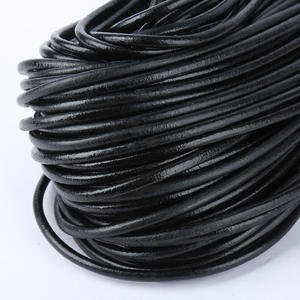 Wholesale Meters Round Genuine Leather Cord Braided Rope <b>Thong</b> <b>String</b> Components for DIY Jewelry Making - Product Image 2
