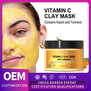 Toptan OEM c vitamini zerdeçal maske krem derin temizlik solmaya akne işaretleri sıkılaştırıcı nemlendirici nemlendirici çamur filmi - Product Image 2