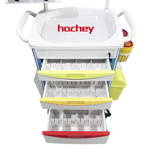 Chariot médical en ABS <span class=keywords><strong>de</strong></span> gros pour hôpital Hochey avec tiroir, roues universelles silencieuses, chariot <span class=keywords><strong>de</strong></span> secours pour hôpital - Product Image 2