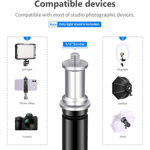 In the Trend Metal Tripod Phone Stand Holder Twist <b>Lock</b> Extendable 2.1M 5kg Load Capacity 3-Year Warranty for LED Ring Light - Product Image 4
