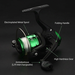 Carrete de Pesca Profesional Mini 200 Spincast, Precarretado con Hilo, Ligero, Portátil, para Agua Salada, Pesca en Roca, Señuelos de Plástico, Relación de Engranajes 5.2:1 - Product Image 6