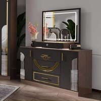 Ensemble complet de meubles de chambre à coucher 5 pièces, lit double, cadre en bois, style moderne et luxueux, taille king size, vente en gros à bas prix à Foshan