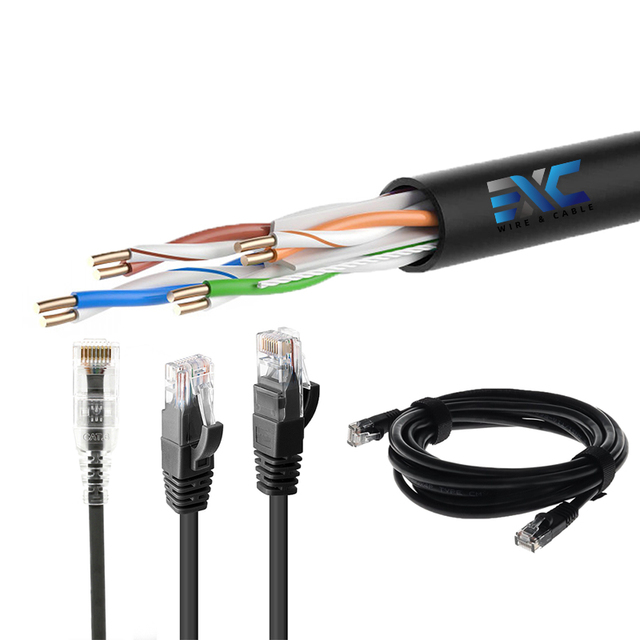 EXC RJ45 Cat6 ethernet patch cord utp cat6a slim jumpers 1M 2M 3M 4pr high speed cable
