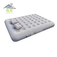 Matelas Gonflable Portable Haut de Gamme en Flocage, Lit de Camping Simple Pliable, Tapis de Couchage Moderne pour Chambre Intérieure/Extérieure et Maison