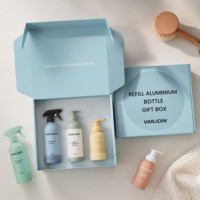 Lot de Bouteilles Vides en Aluminium pour Soins de la Peau 30ml 50ml 100ml avec Pompe Distributrice pour Lotion, Shampoing, Gel Douche, avec Manchons et Kit de Base en Boîte
