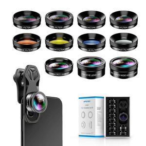 Apexel 11 Trong 1 Điện Thoại Ống Kính Máy Ảnh Clip Điện Thoại Di Động Ống Kính Kit 140 Bằng Góc Rộng + 25x Macro + 205 Fisheye + Sao Lọc Bộ Dụng Cụ - Product Image 2