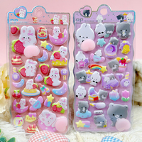 Autocollants en PVC personnalisables mignons de style dessin animé, vente en gros directe du fabricant, autocollants compressibles pour la décoration intérieure