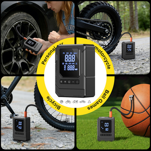 <span class=keywords><strong>Pompe</strong></span> à air compacte 12V pour voiture, 150 PSI, gonfleur de pneus électrique sans fil et batterie externe pour les aventures en plein air, pour voiture, moto, vélo, ballon - Product Image 5