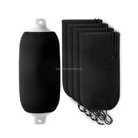 Housse de protection anti-collision en tissu velours de haute qualité, noire, pour pare-battage gonflable de bateau PAN