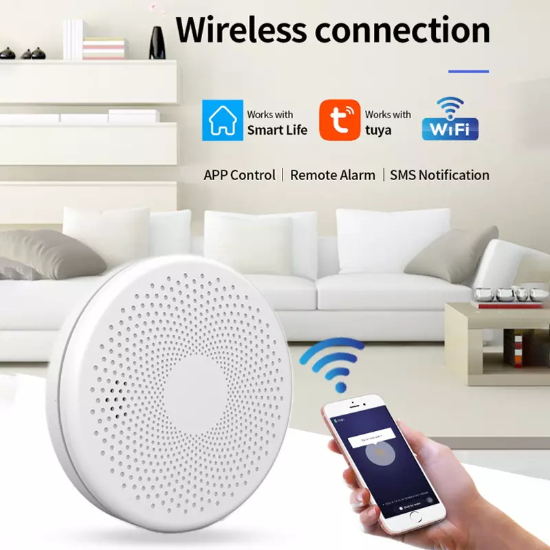 Tuya WiFi Smart CO and Smoke Alarm Detector 2 in 1 Combination alarm sound 85dB Wifi Smoke and Carbon Monoxide Alarm Detector