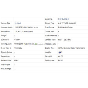 G101EAT02.4 LCD Module Component for <b>Test</b> <b>Equipment</b> Interfaces - Product Image 4